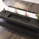 Andromeda Plus Slim Marble Wall-Hung Washbasin Marquina Side
