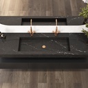 Andromeda Plus Slim Marble Wall-Hung Washbasin Marquina Top