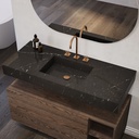 Andromeda Slim Marble Single Wall-Hung Washbasin Marquina Side