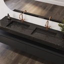 Cassiopeia Slim Marble Double Wall-Hung Washbasin Marquina Side