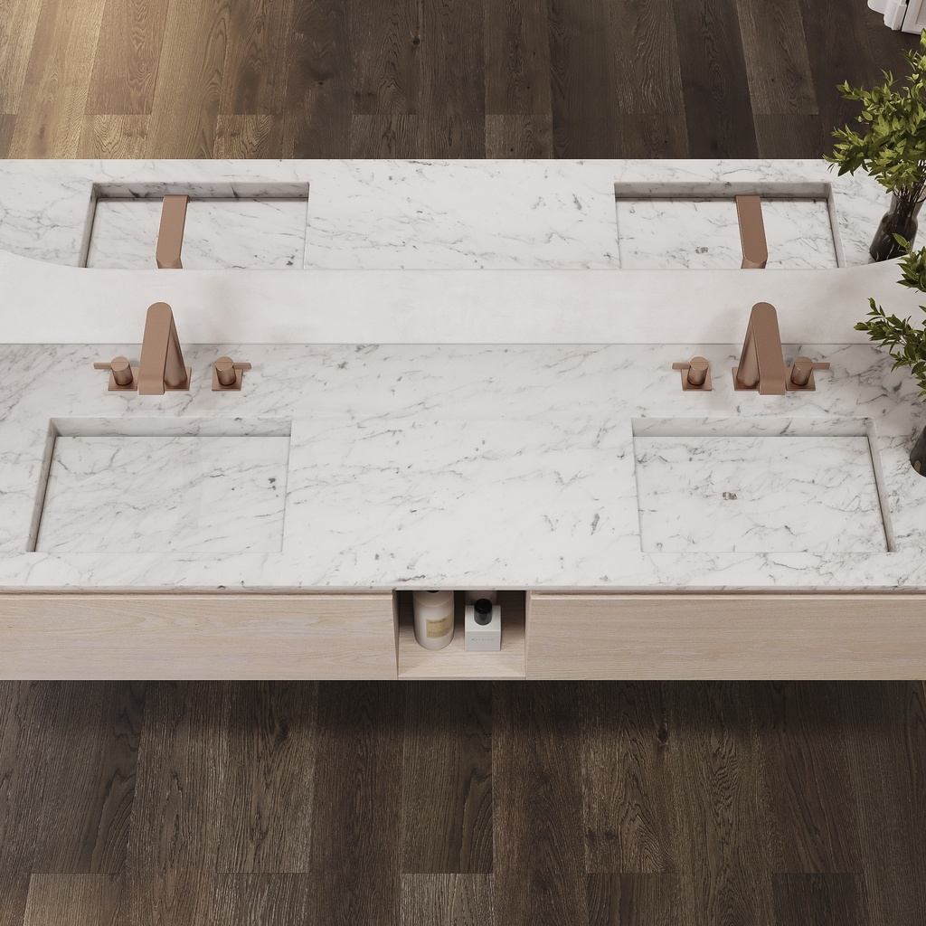 Gliese Marble Double Vanity Top Carrara Top