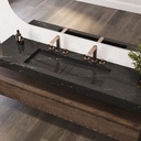 Hatysa Plus Slim Marble Wall-Hung Washbasin Marquina Side