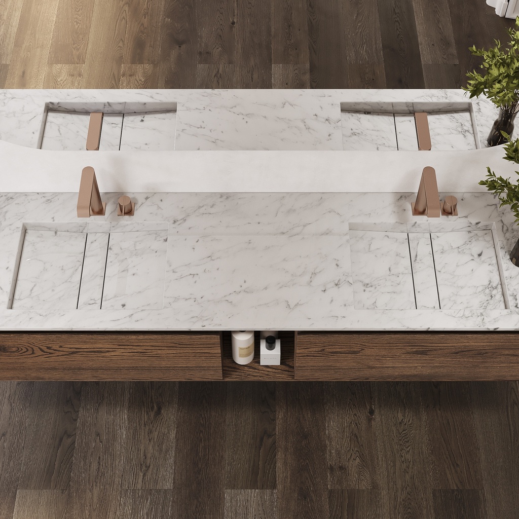 Hatysa Marble Double Vanity Top Carrara Top