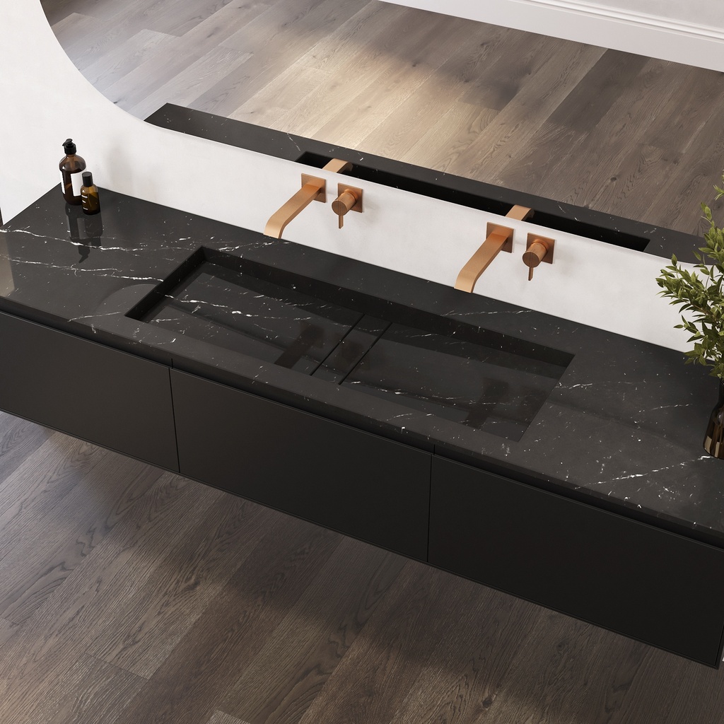 Hatysa Plus Marble Vanity Top Marquina Side