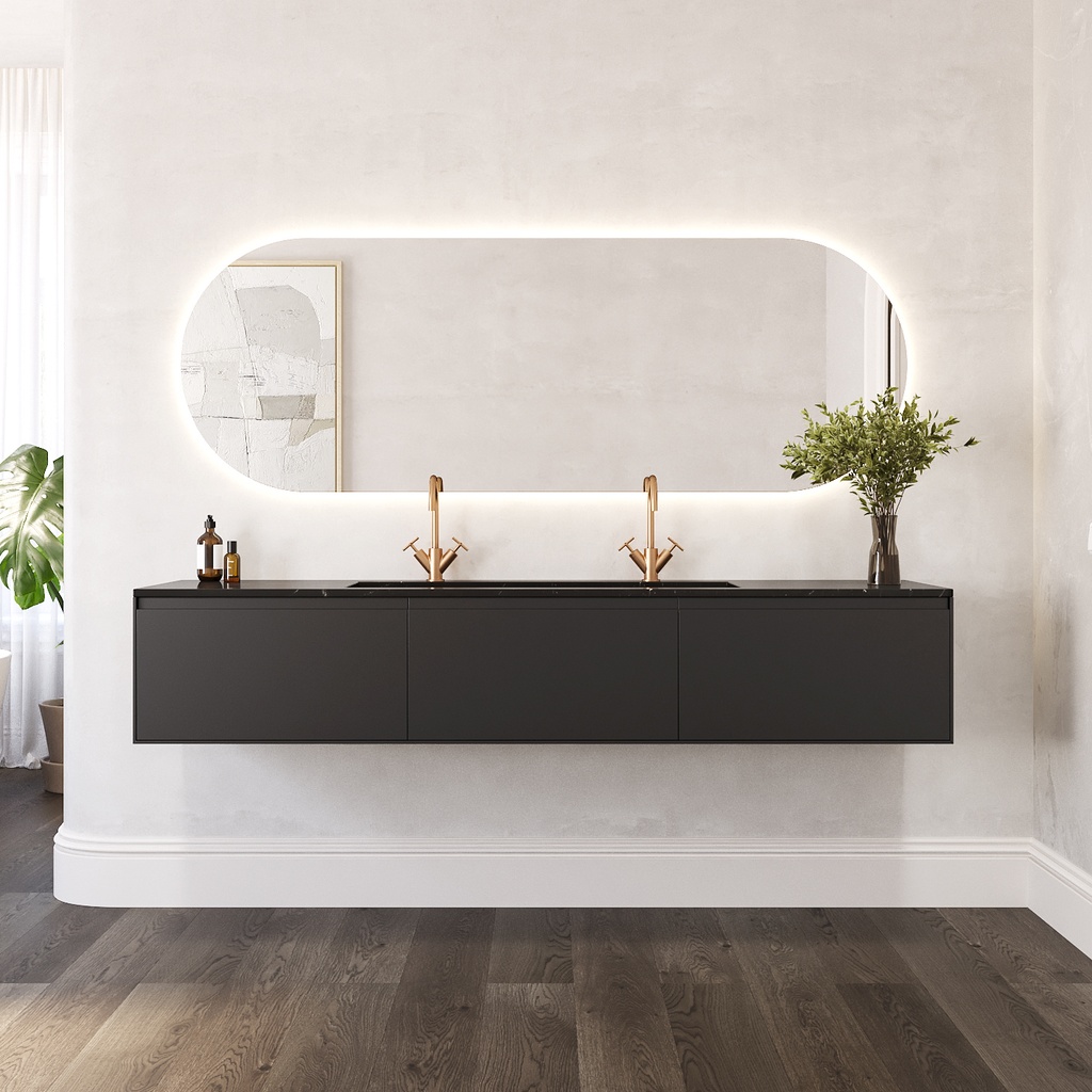 Hatysa Plus Marble Vanity Top Marquina Front