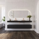 Sagitta Slim Marble Double Wall-Hung Washbasin Marquina Front