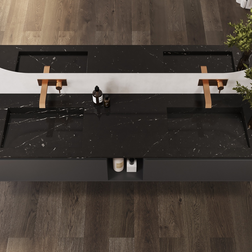 Sagitta Marble Double Vanity Top Marquina Top