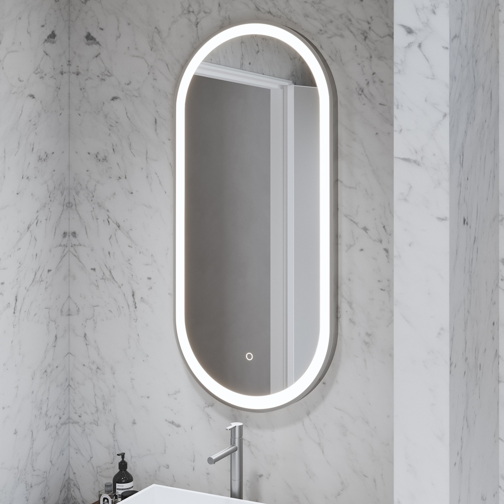 Coal Mirror with LED Inox Side