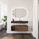 Cassiopeia Slim Marble Single Wall-Hung Washbasin Marquina Front