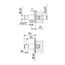 BUILT-IN ELBOW WITH SHOWER HEAD SUPPORT BlueR- 1455902 Bruma TD