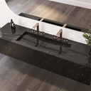 Hatysa Plus Deep Marble Wall-Hung Washbasin Marble Marquina Side