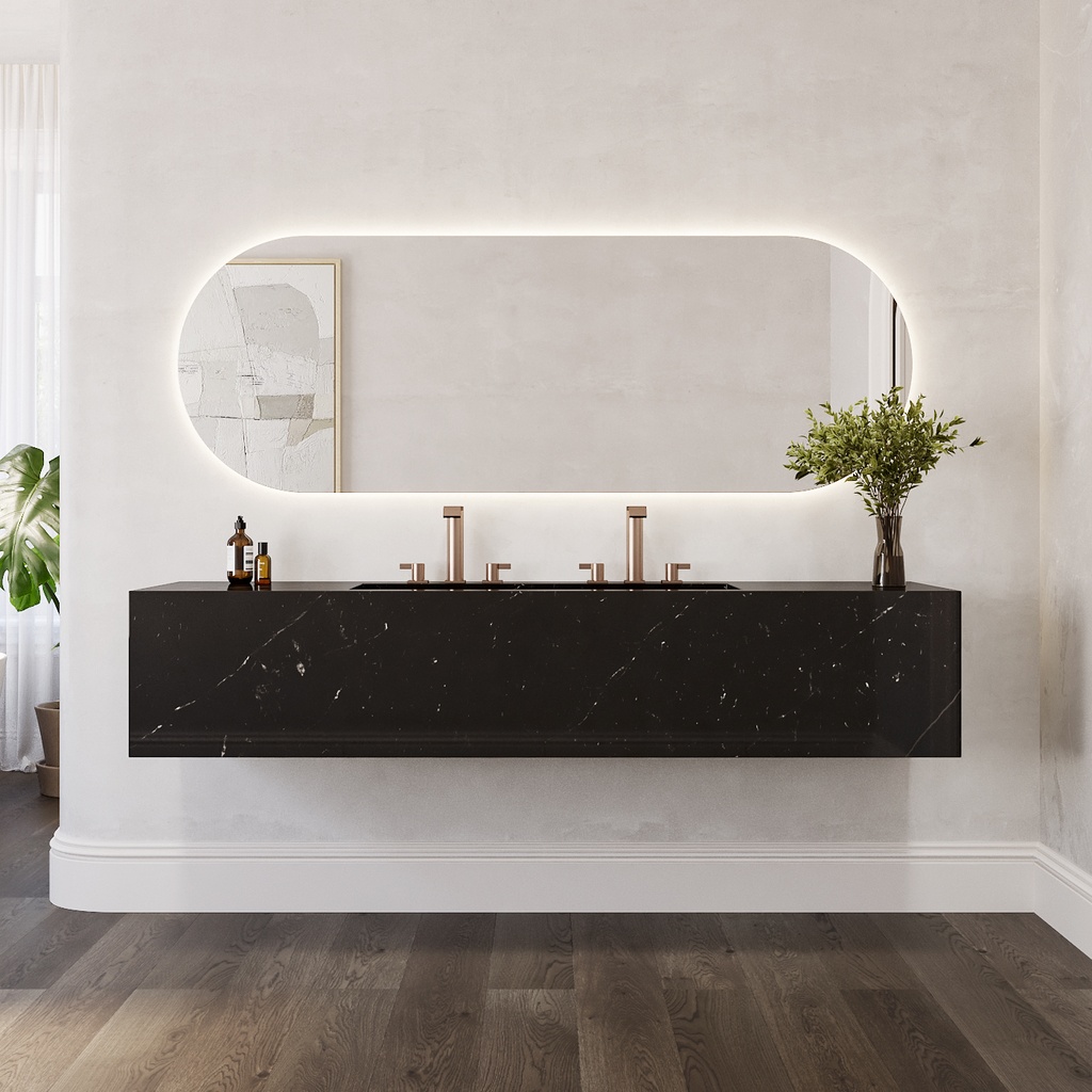 Hatysa Plus Deep Marble Wall-Hung Washbasin Marble Marquina Front
