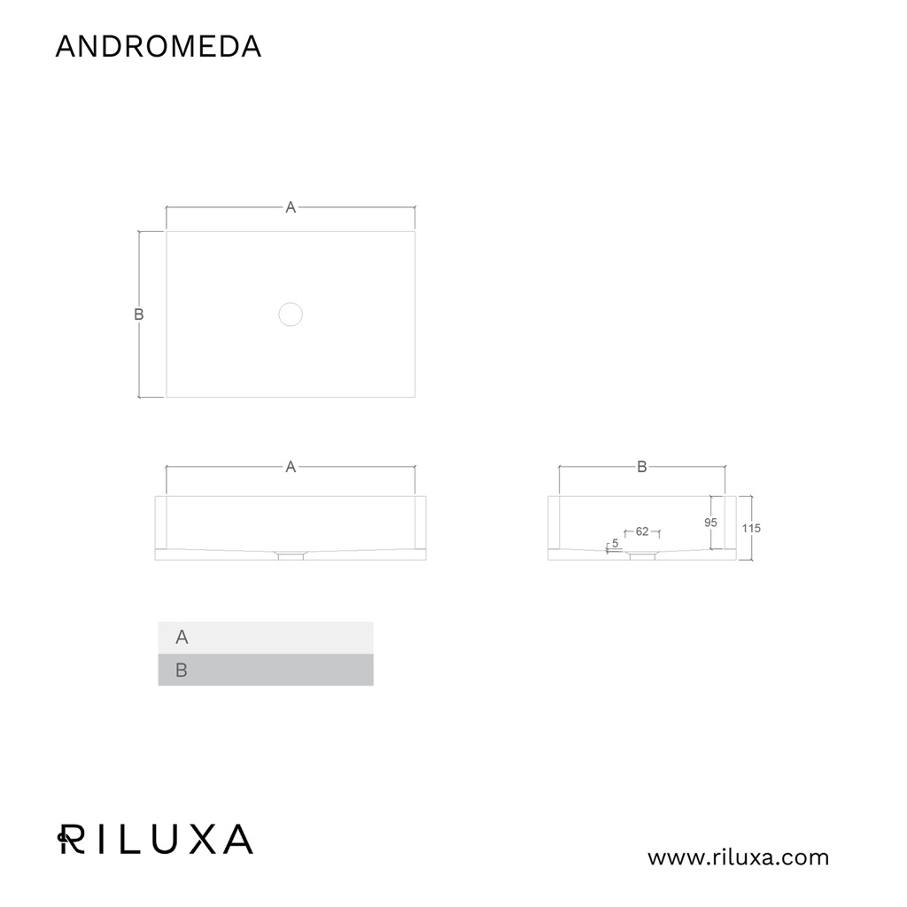 Andromeda Deep Marble Wall-Hung Washbasin | Comfort Size TD