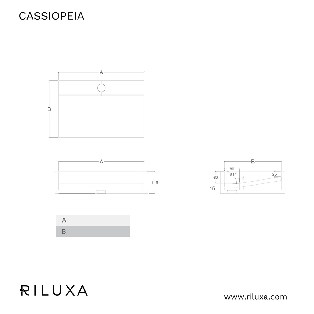 Cassiopeia Slim Marble Wall-Hung Washbasin | Comfort Size TD