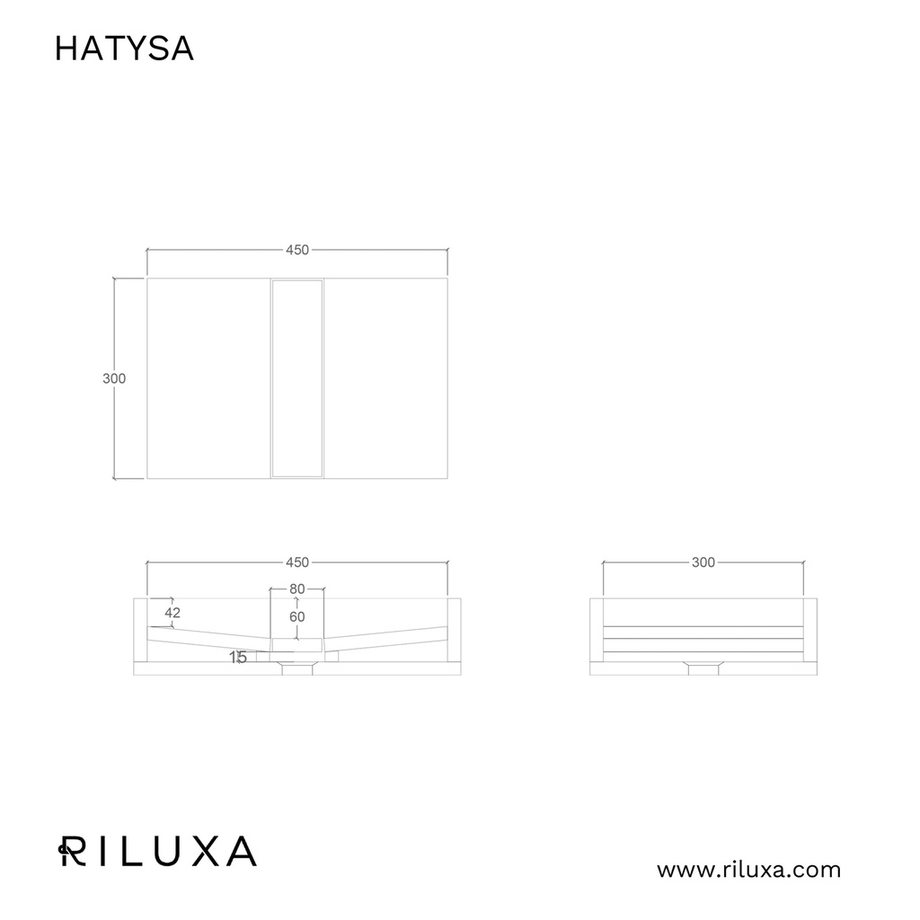 Hatysa Slim Marble Wall-Hung Washbasin | Comfort Size TD