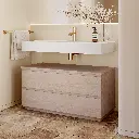 Gaia Wood Freestanding Bathroom Cabinet | 2 Stacked Drawers Standard Side Light