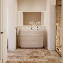 Gaia Wood​ Freestanding Vanity Unit with Corian® Basin | 3 Stacked Drawers Standard Overview Light