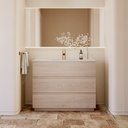 Gaia Wood​ Freestanding Vanity Unit with Corian® Basin | 3 Stacked Drawers Standard Front Light