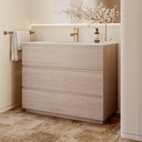 Gaia Wood​ Freestanding Vanity Unit with Corian® Basin | 3 Stacked Drawers Standard Side Light