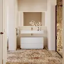 Gaia Classic Freestanding Bathroom Cabinet | 2 Stacked Drawers Standard Overview Glacier White