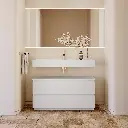 Gaia Classic Freestanding Bathroom Cabinet | 2 Stacked Drawers Standard Front Glacier White