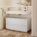 Gaia Classic Freestanding Bathroom Cabinet | 2 Stacked Drawers Standard Side Glacier White