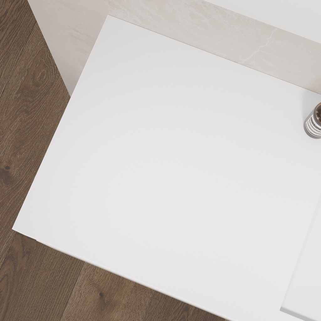 Gaia Classic Edge Freestanding Vanity Unit with Corian® Basin | 3 Stacked Drawers Glacier White