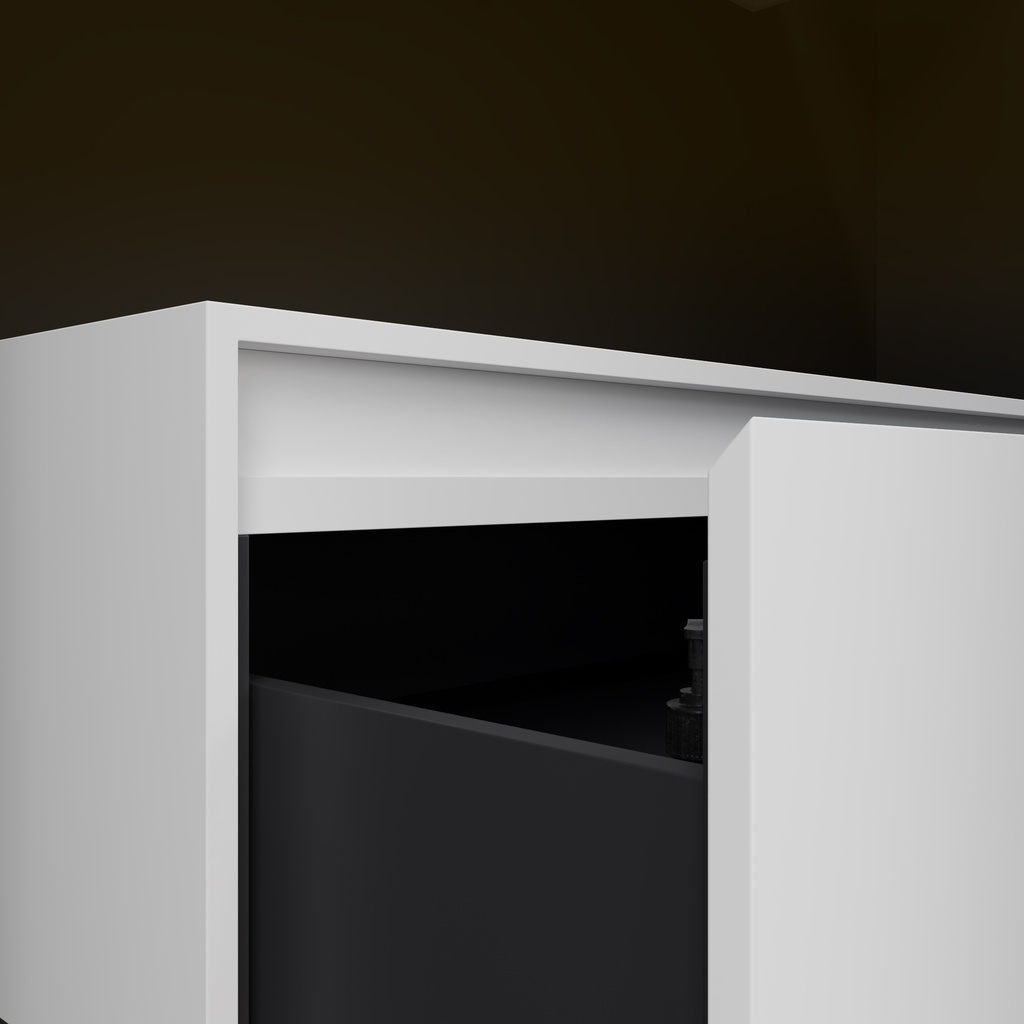 Gaia Corian® Edge Freestanding Bathroom Cabinet | 2 Stacked Drawers 45