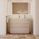 Gaia Wood​ Edge Freestanding Vanity Unit with Corian® Basin | 3 Stacked Drawers Standard Front Light