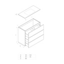 Gaia Classic Edge Freestanding Vanity Unit with Corian® Basin | 3 Stacked Drawers TD