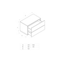 Gaia Corian® Freestanding Bathroom Cabinet | 2 Stacked Drawers TD