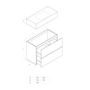 Gaia Classic Edge Freestanding Vanity Unit with Corian® Basin | 2 Stacked Drawers TD