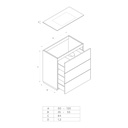 Gaia Wood​ Edge Freestanding Vanity Unit with Corian® Basin | 3 Stacked Drawers TD
