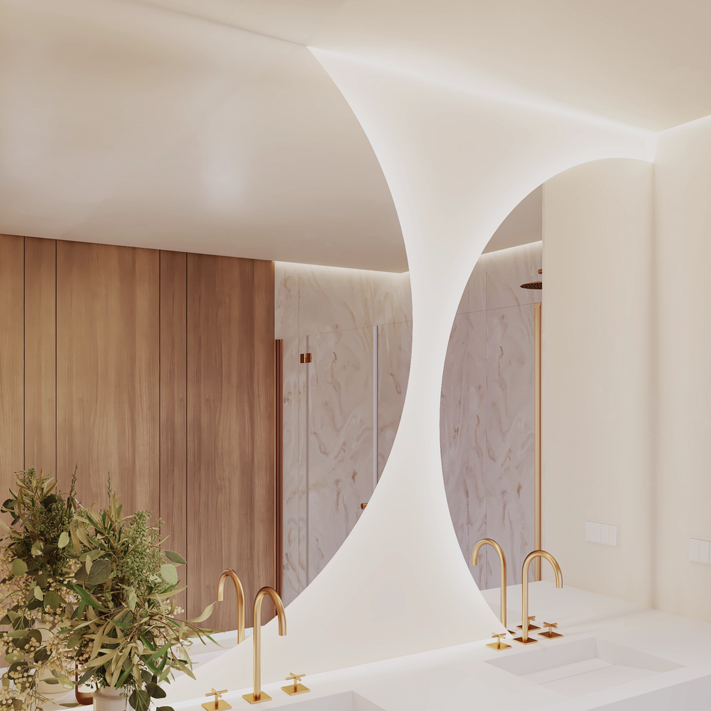 Alba Semi-Circle Backlit Mirror Double Left
