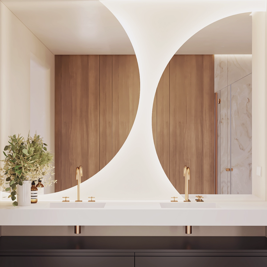Alba Semi-Circle Backlit Mirror Double Front