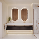 Stella Backlit Oval Mirror in Vertical Format Double Overview