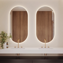 Stella Backlit Oval Mirror in Vertical Format Double Front