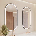 Elios Front & Backlit Oval Mirror Double Left