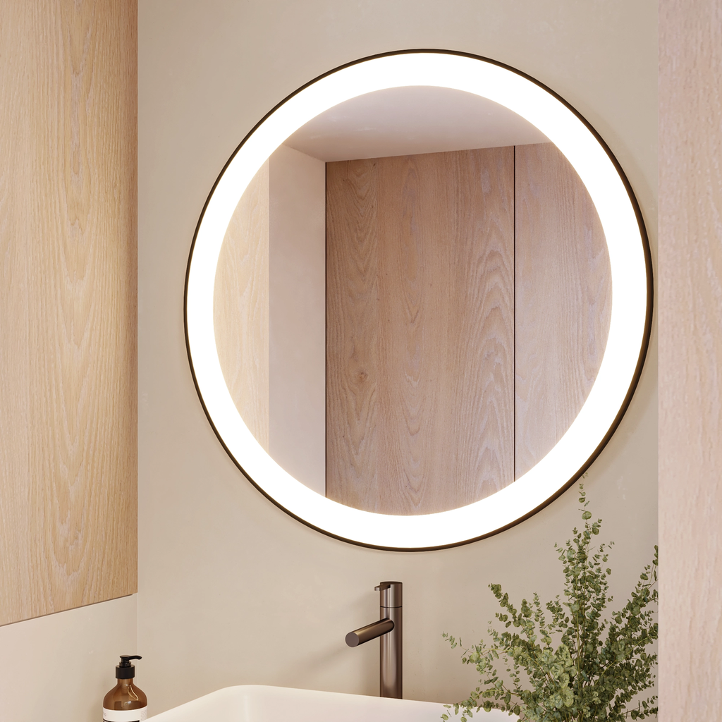 Selene Front and Backlit Round Mirror Right