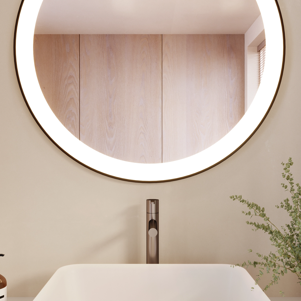 Selene Front and Backlit Round Mirror NO Buttons