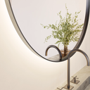 Vega Round Backlit Mirror with Black Frame Detail