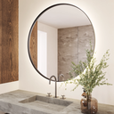Vega Round Backlit Mirror with Black Frame Right