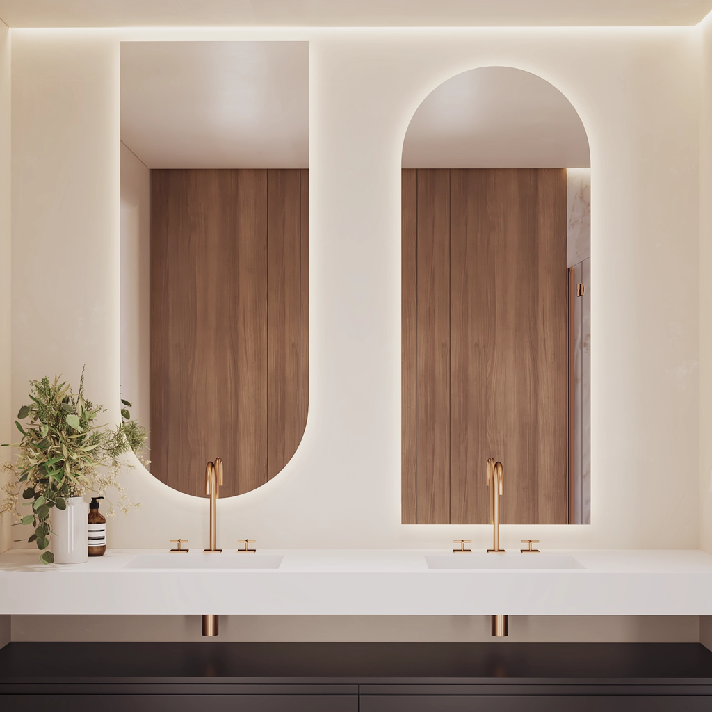 Nova Arched Backlit Mirror Double Front