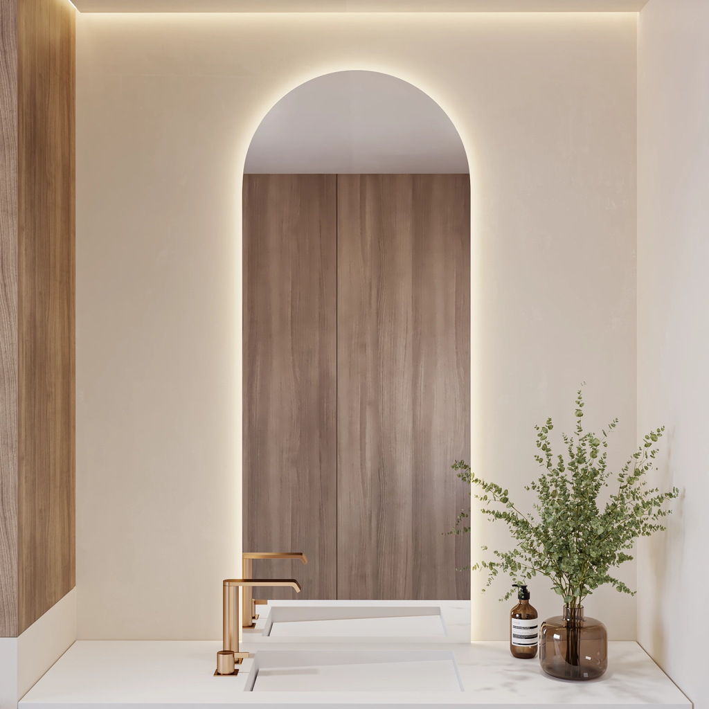 Nova Arched Backlit Mirror Inverse Front