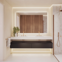 Halo Horizontal Backlit Mirror Double Overview