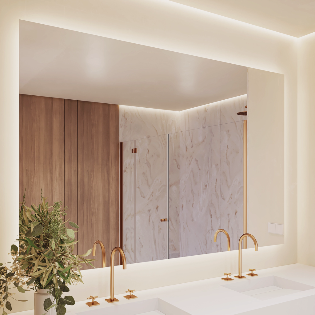 Halo Horizontal Backlit Mirror Double Left