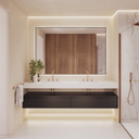 Atlas Backlit Mirror with Metal Frame | Horizontal Double Overview