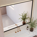 Atlas Backlit Mirror with Metal Frame | Horizontal Top
