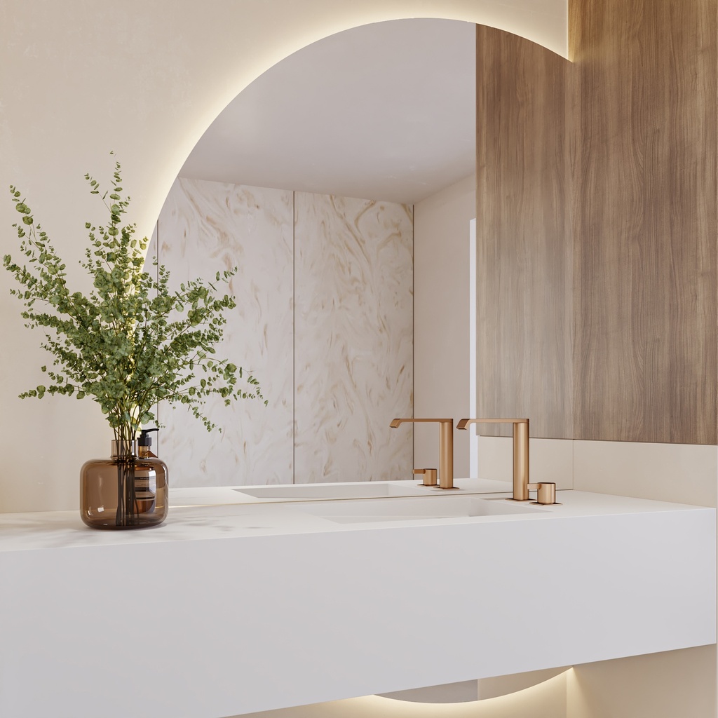 Horizon Half Circle Backlit Mirror P1 Side