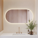 Stella Backlit Horizontal Oval Mirror Front